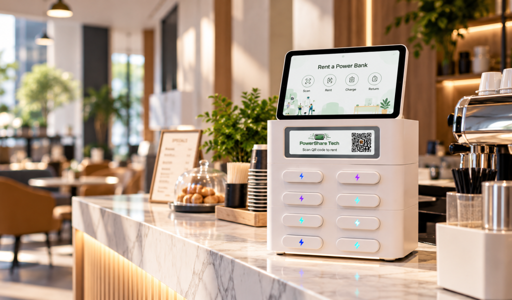 Modern Café Power Bank Kiosk